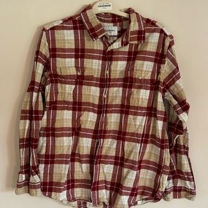 Men’s red and beige flannel